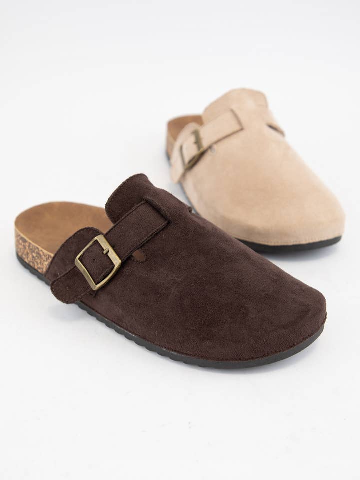 Sandalias zueco cómodas tipo slip-on BENSON-3 con corcho y hebilla ajustable para venta al por mayor de CCOCCI
