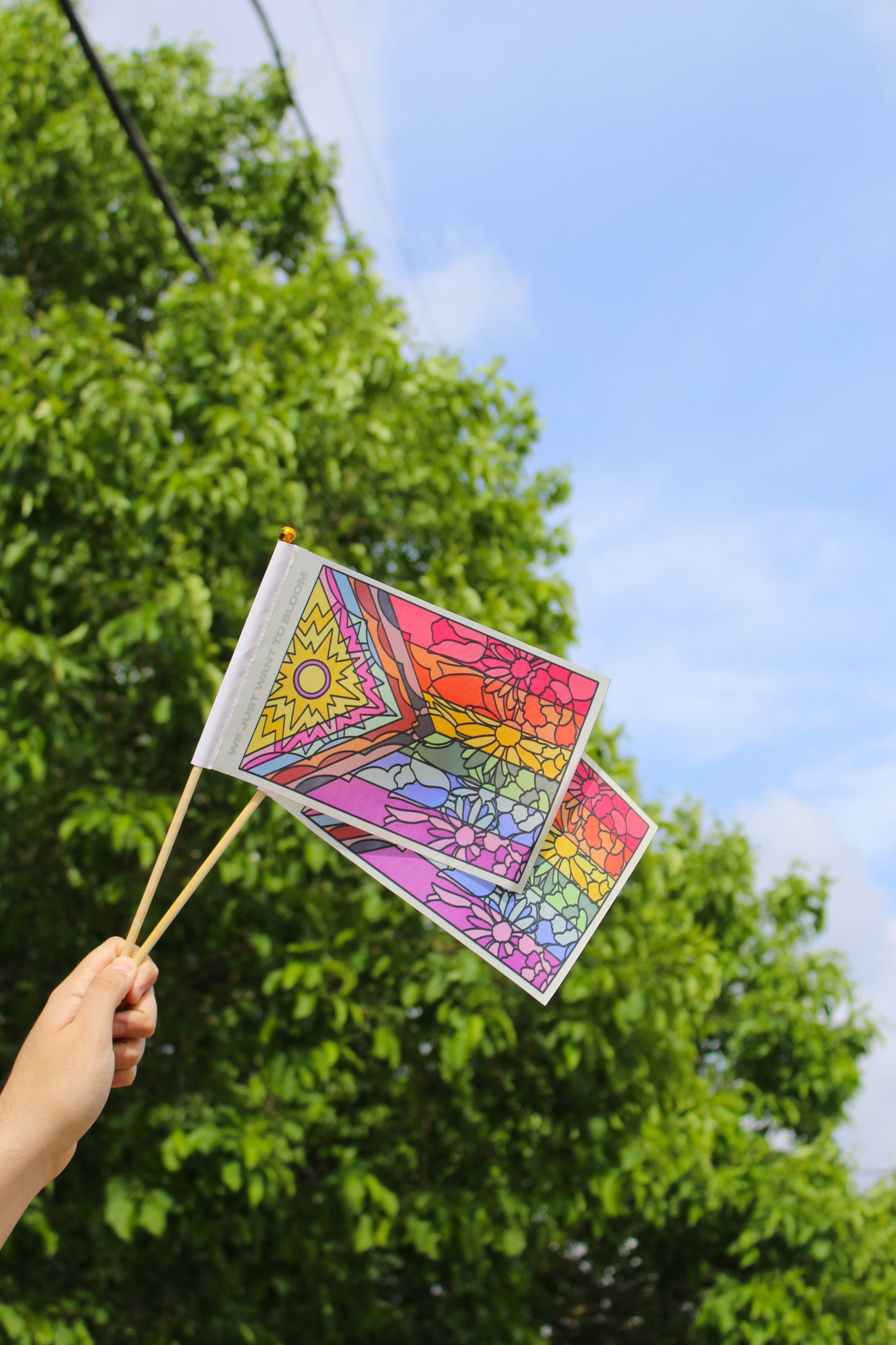 YAMZ: World of Color - Wholesale Flag - Flower Pride Hand Flag1