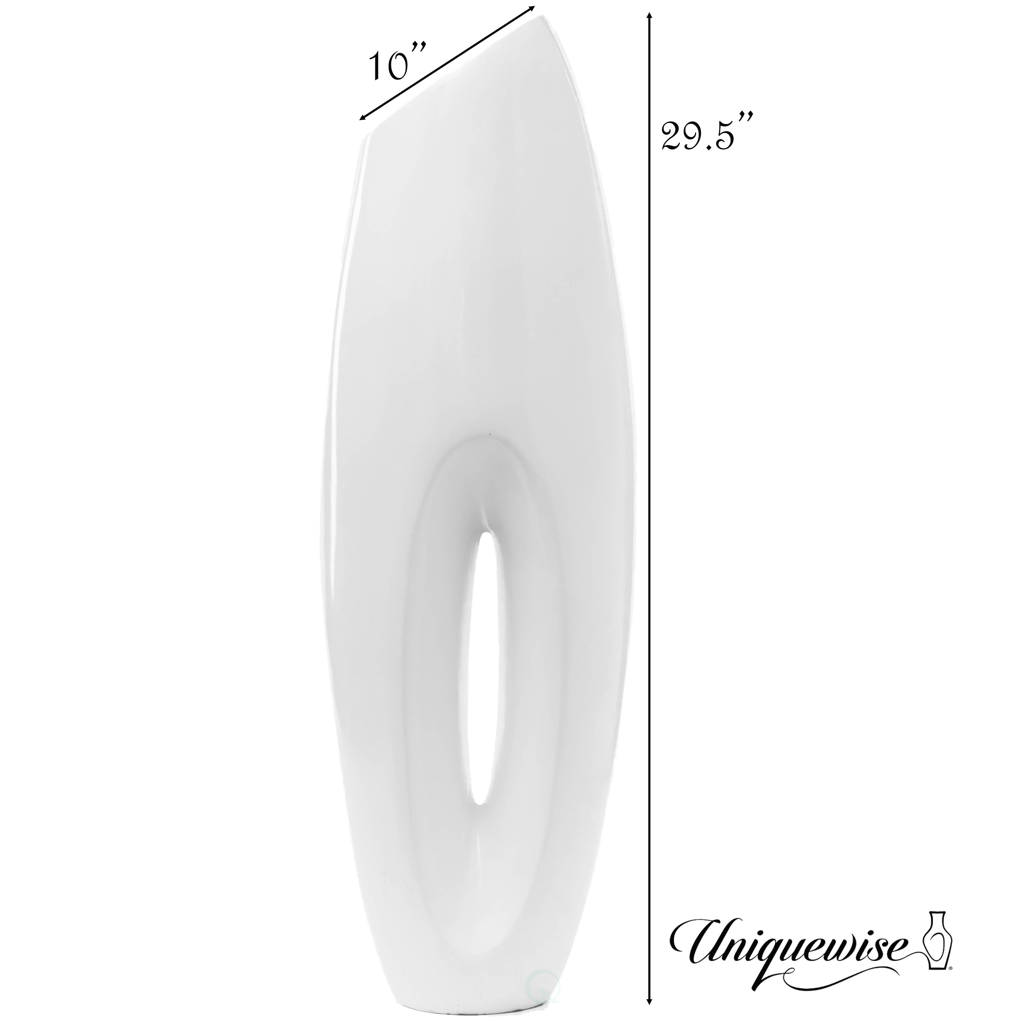 Quickway Imports - Wholesale Vase - 40 Inch Modern White Large Floor Vase8