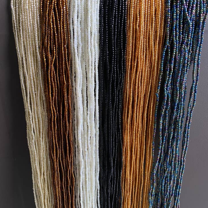 Ghana waist beads.Earth-tone colours for wholesale by Judels Collection