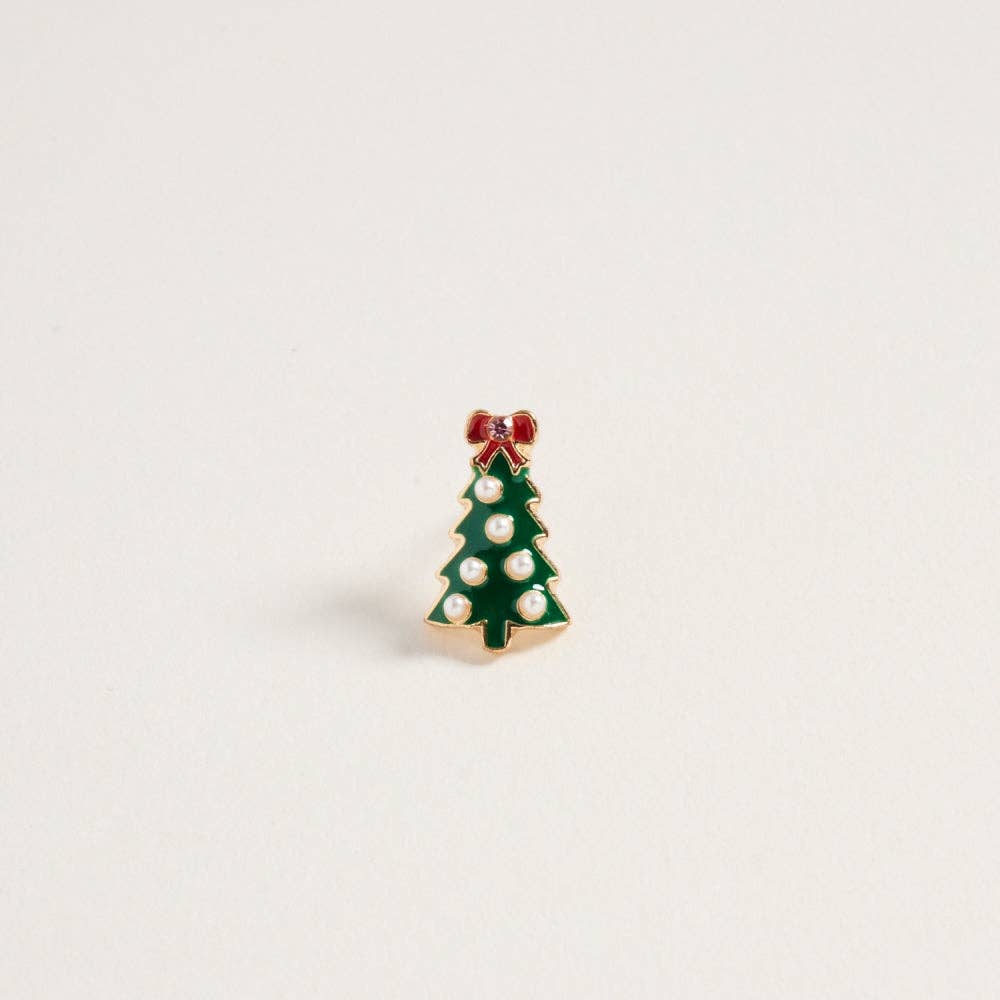 Designature New York - Wholesale Stud/Post Earrings - Christmas Tree with Pearl Rhinestone Post Earrings3