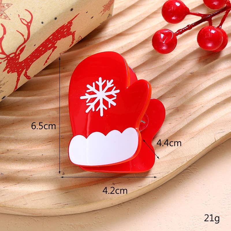 SoapElenGlen - Wholesale Hair Clip - Women's - Festive Christmas Hair Clip, Apple & Gift Box Hair Claw9