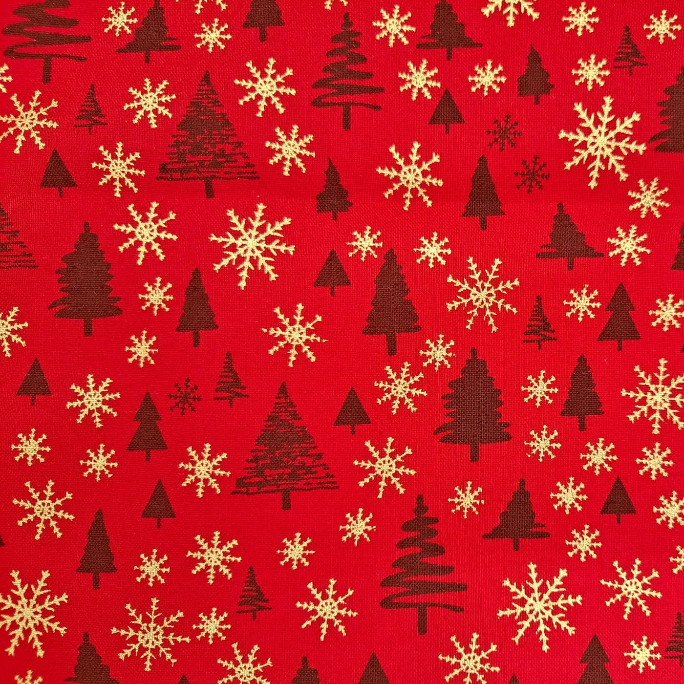 Furoshiki Wrap Company - Wholesale Flat Wrap - Furoshiki / Eco Wrapping Paper / Reusable Gift Wrap  - Christmas Trees and Snowflakes, Red1