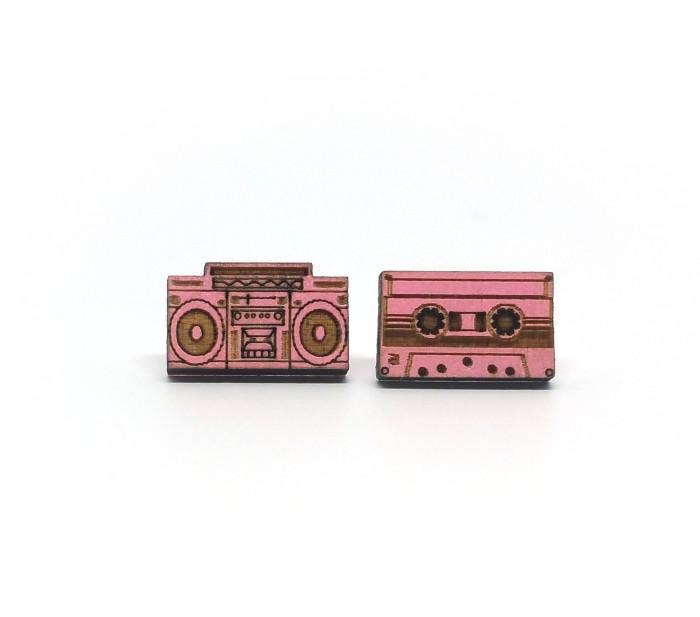 Unpossible Cuts - Wholesale Dangle Earrings - Boombox and Tape Earrings5
