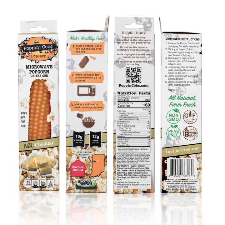 Poppin' Cobs Popcorn - Wholesale Popcorn - Popcorn on the Cob with White Cheddar Seasoning5