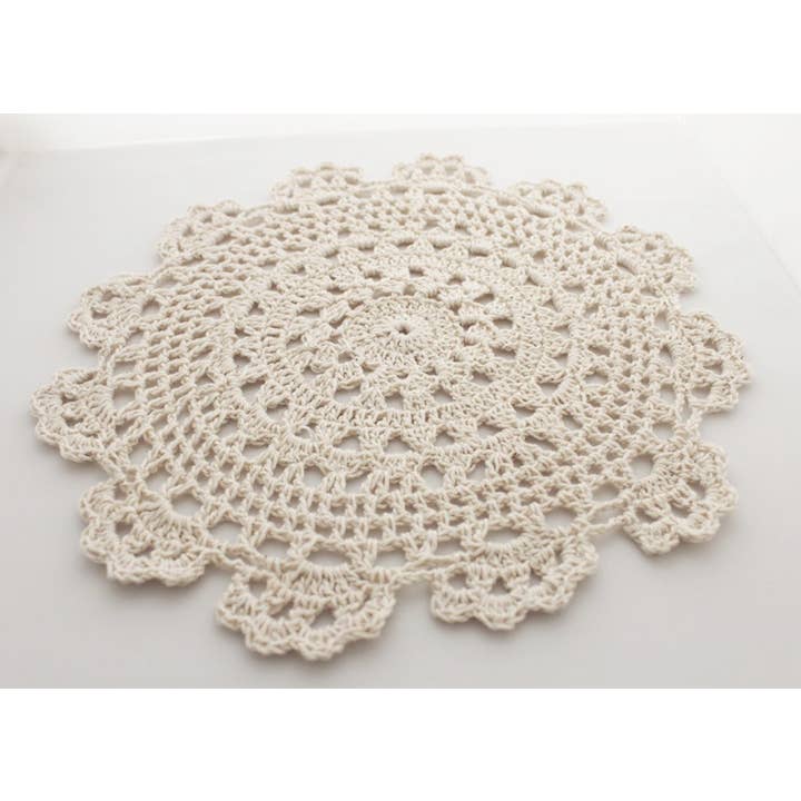 Fennco Styles - Wholesale Doily - Beige Medallion Cotton Crochet Lace Doily