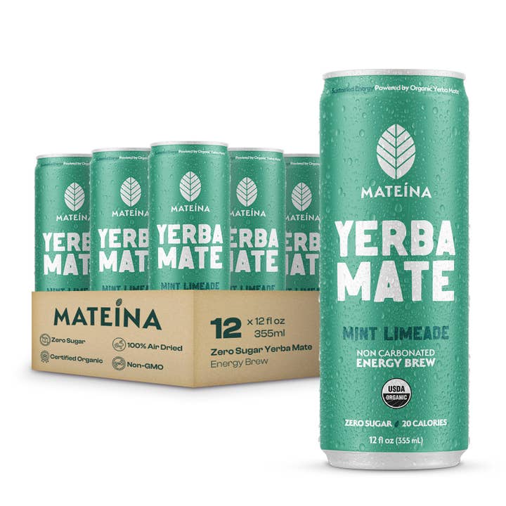 Mint Limeade | Mateina Yerba Mate 12 Pack (12oz Cans) for wholesale by Mateina