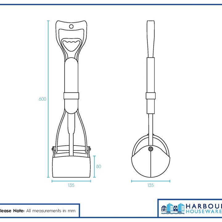 Rinkit Ltd – wholesale Pet poo bag dispenser – Long Handle Pooper Scooper - 60cm - Blue5