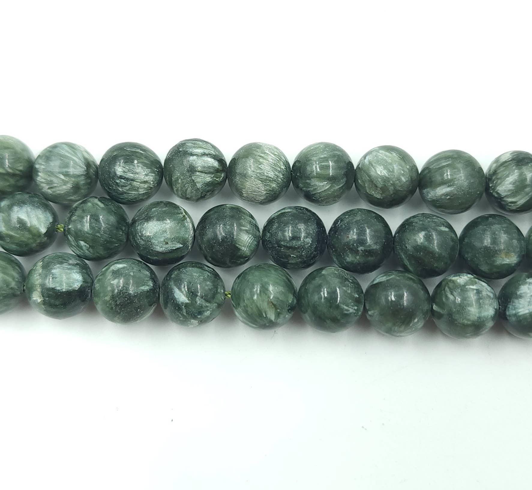 Beads Creation - Vendita all'ingrosso Perline - Perle di pietra preziosa rotonde lisce in serafinite naturale AAA PRP7582