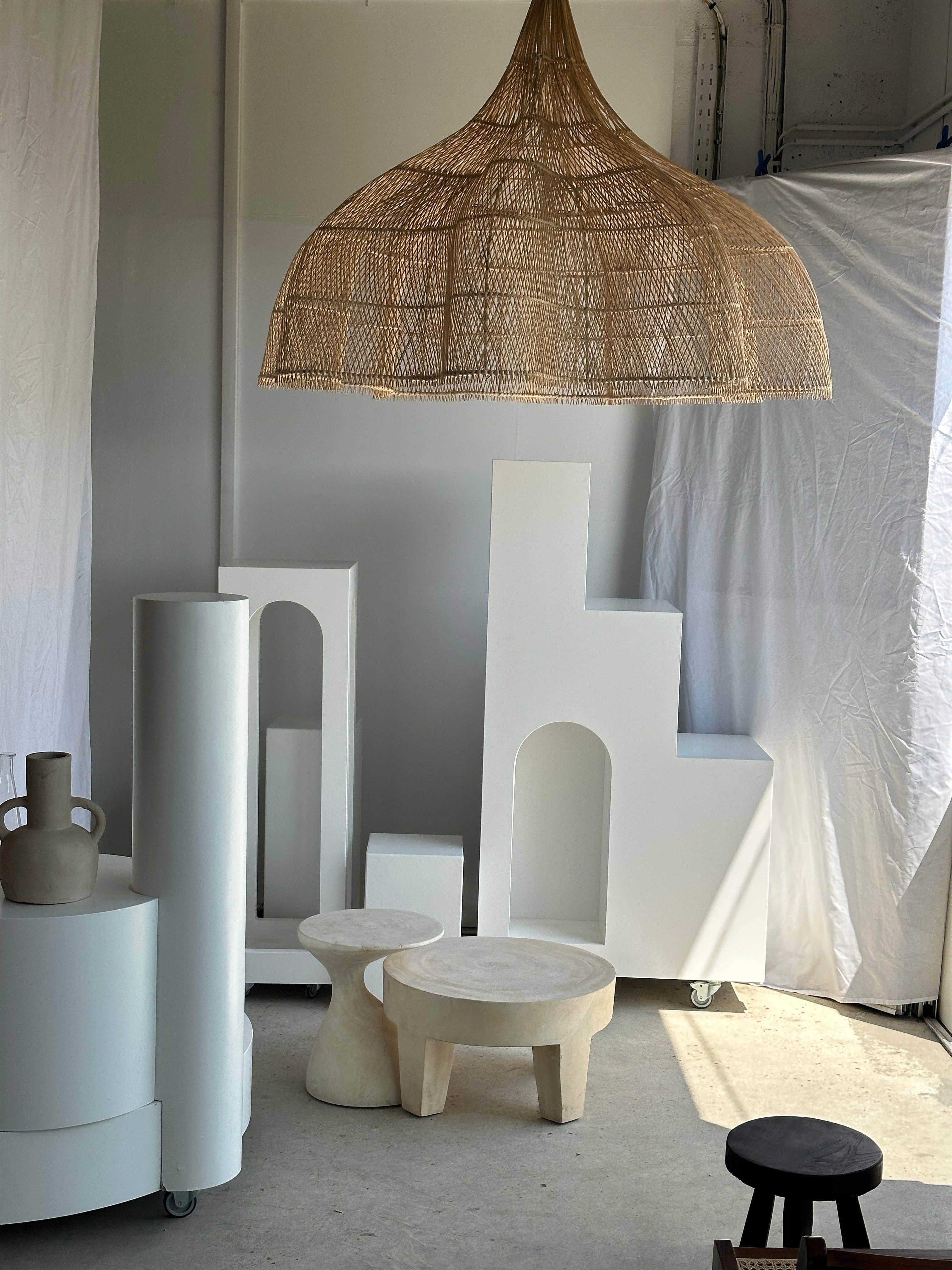 Office Objets - Wholesale Chandelier/Hanging Light - Immense rattan suspension in the shape of a flower, tulip, corolla H:1m; D:1m5016