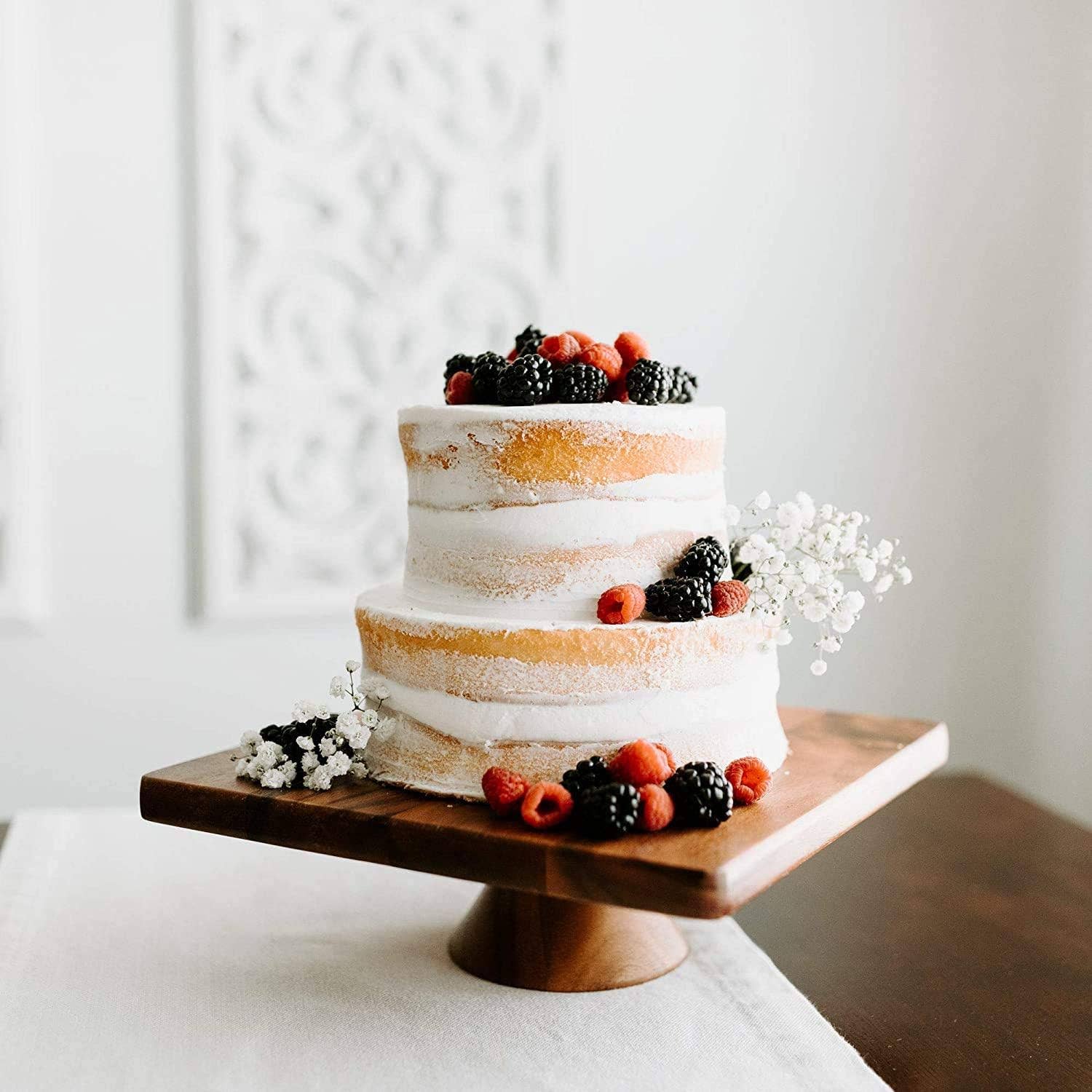 Above Edge – Großhandel Küchenaufbewahrung/-Organizer – Holz-Kuchenständer, 11 Zoll quadratische Präsentation1