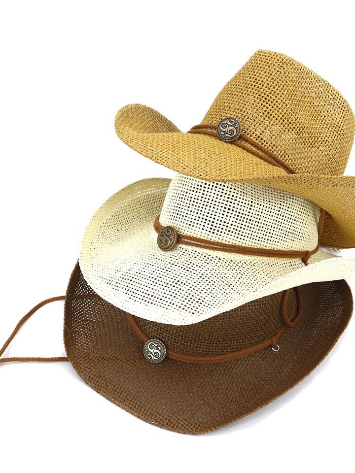 Western Cowboy Clear straw hat for wholesale by Suzie Q USA
