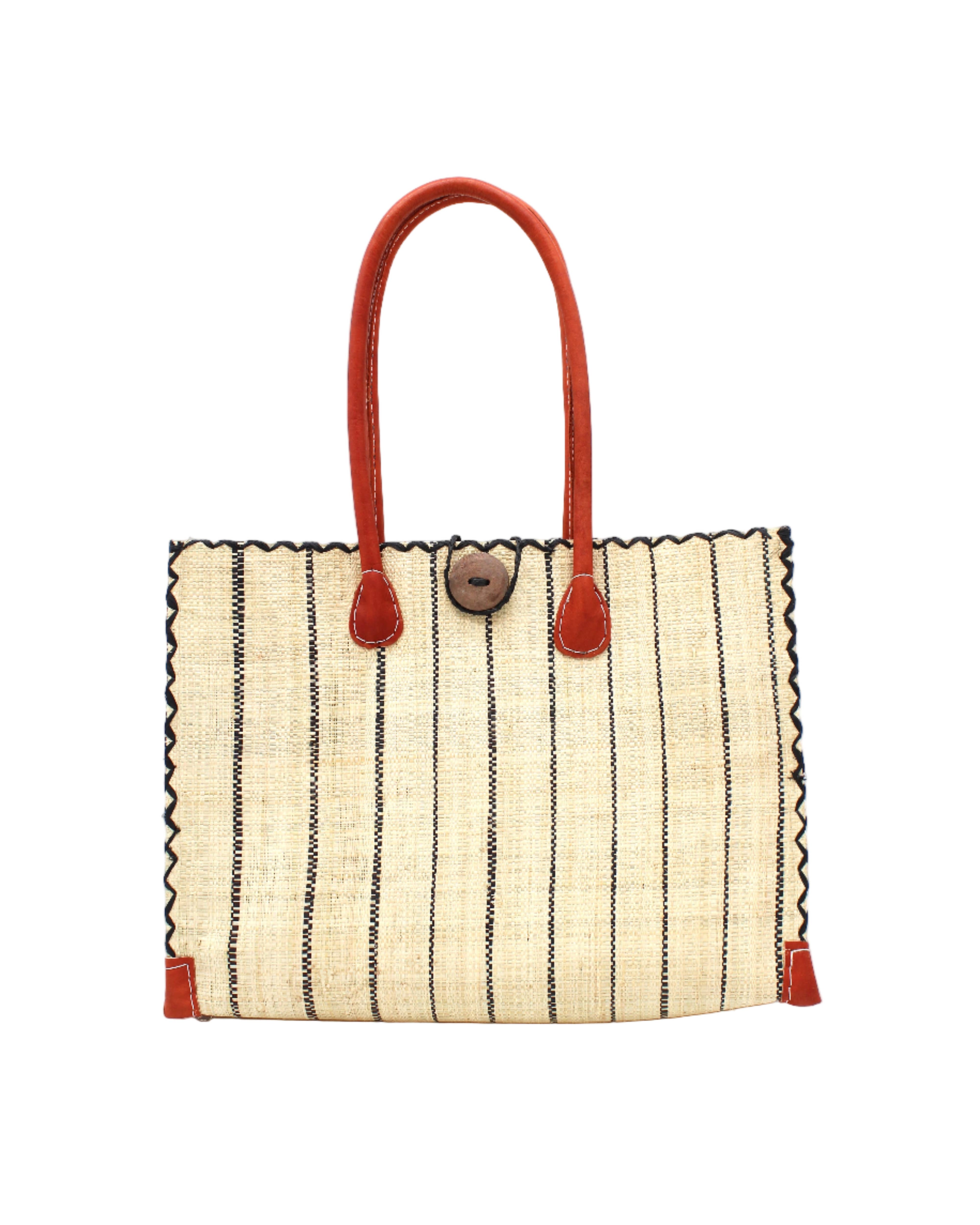Shebobo - Wholesale Beach Bag - Zafran Pinstripes Straw Beach Bag11