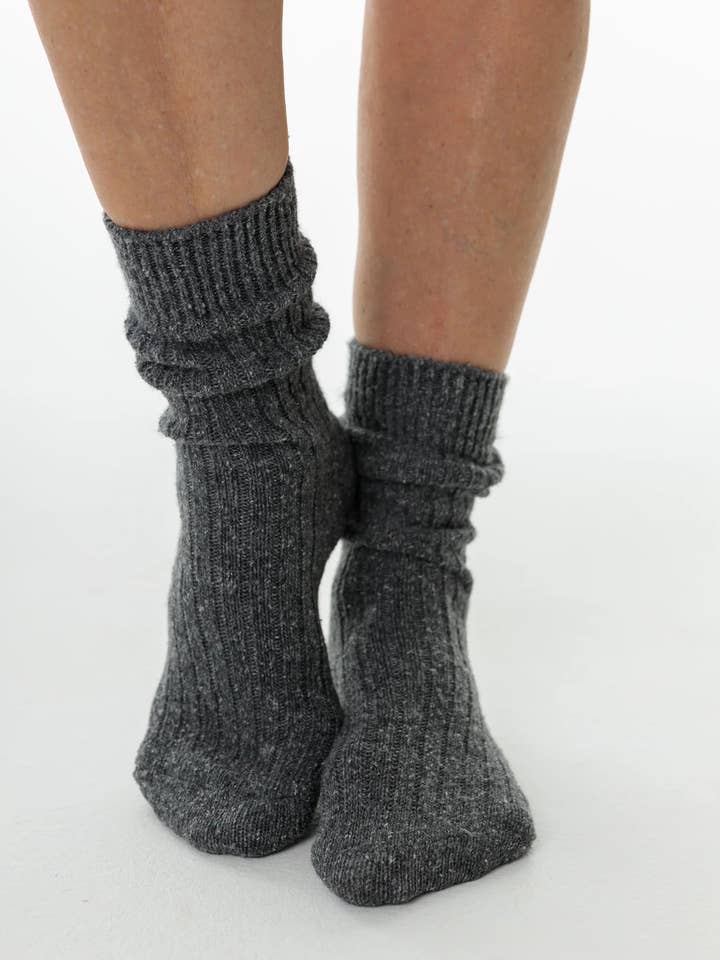 EverydayJulz - Vente Chaussettes – femme - CHAUSSETTES SOUPLES EN LAINE MÉLANGÉE LÉGÈRE