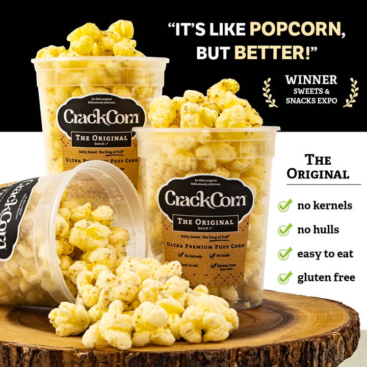 Crack Corn - Venta al por mayor Palomitas de maíz - Crack Corn - Paquete de muestras (4 x 4 oz)