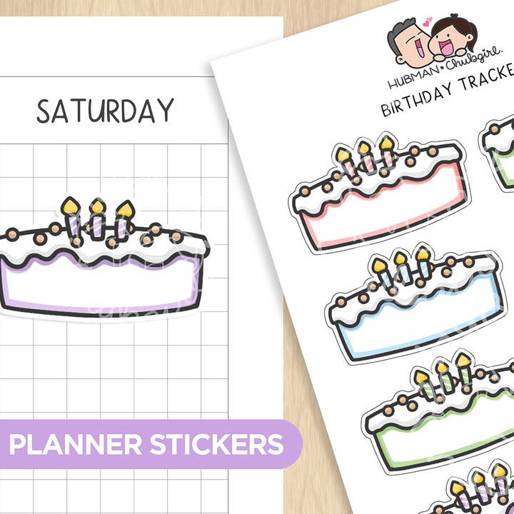Autocolantes de Aniversário Tracker Planner por atacado de hubmanchubgirl.