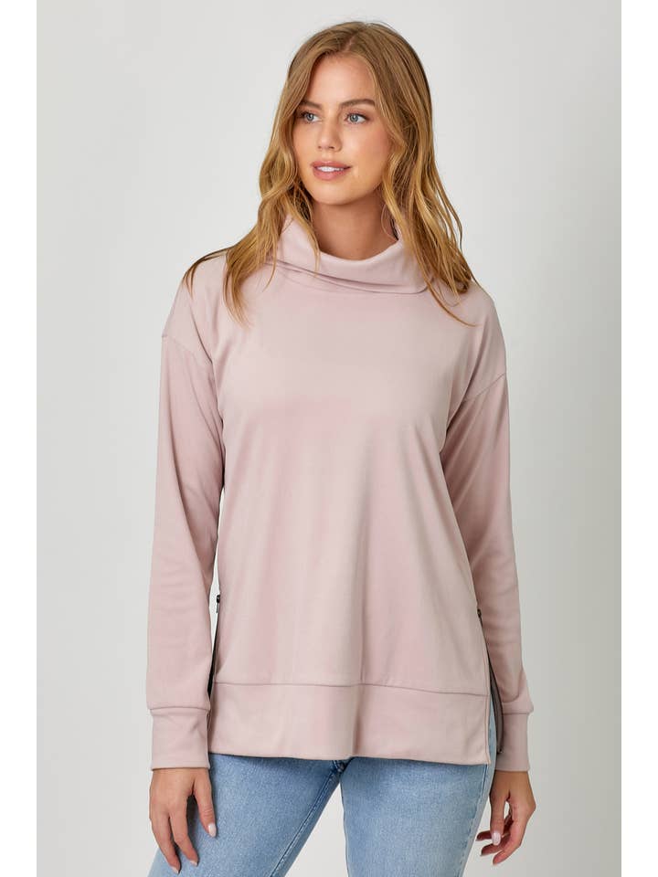 Mystree - Wholesale Sweatshirt - Women's - 57631 Brushed Knit Turtleneck Sweatshirt