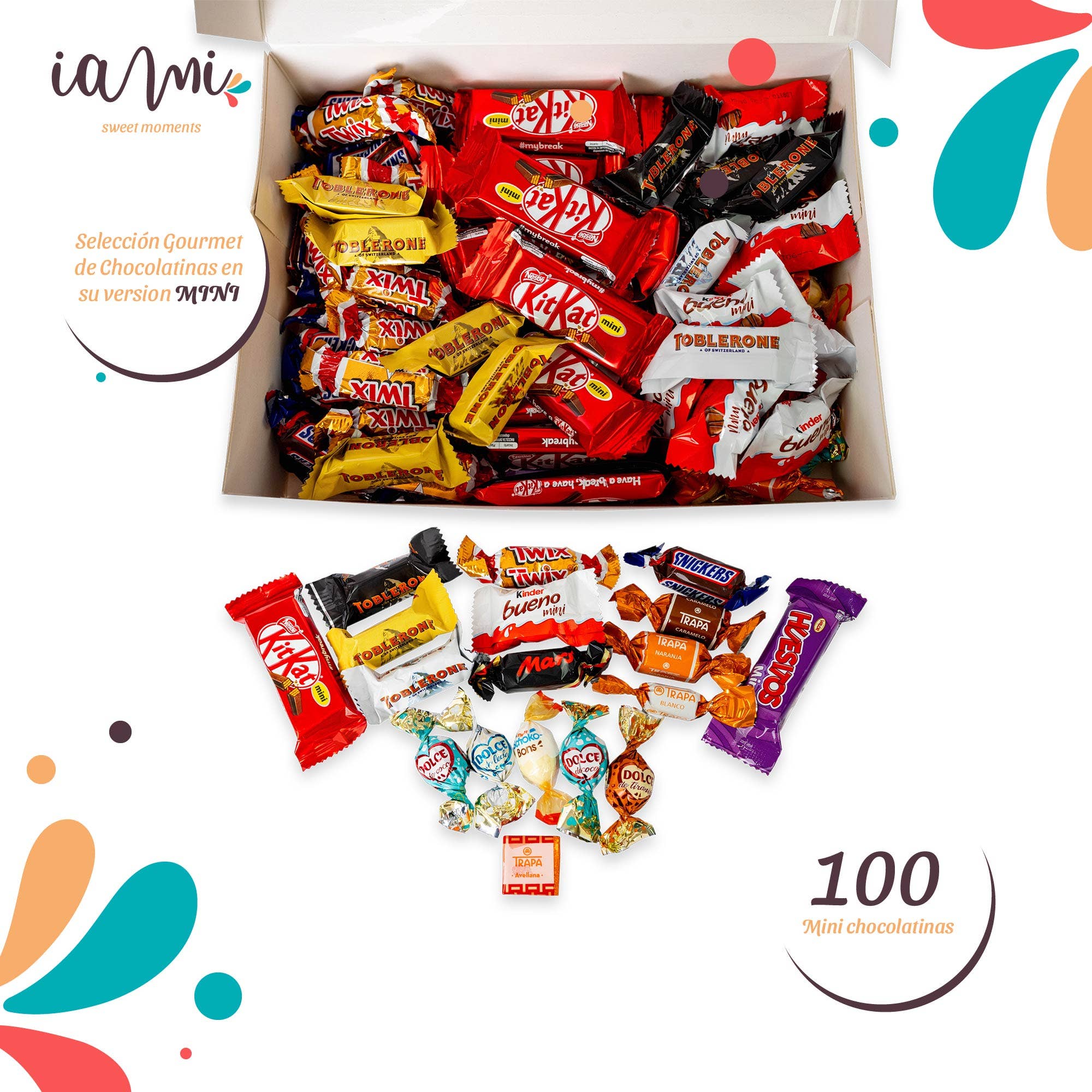 IAMI - Venta al por mayor Caja de bombones - Caja Choco Miniatures 100 Un. Versiones MINI de Chocolatinas2