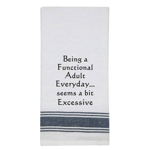 NEW BB-B-109 White Kitchen Towel "Being a Functional..." for wholesale by Wild Hare Designs