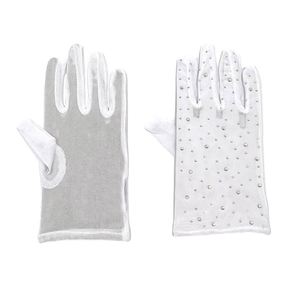 Pearl and Rox - Wholesale Gloves - Women's - Stone Embellished Mesh Dressy Wedding Gloves1