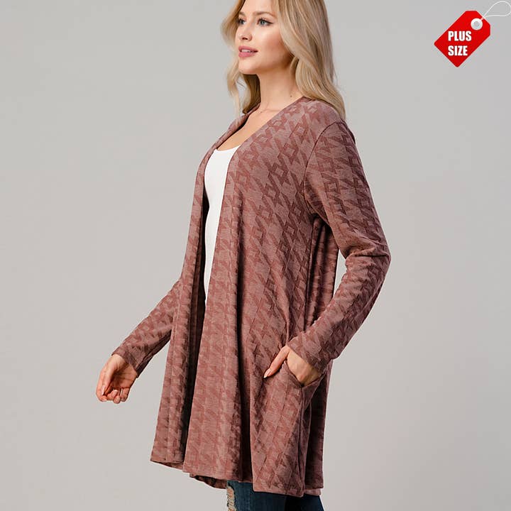WEINROT ENTWORFENE STRICKJACKE IN GLOCKENFORM PLUS für den Großhandel auf Faire