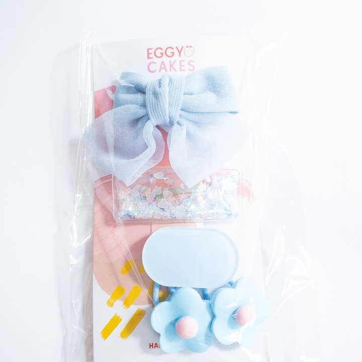 Eggy Cakes - Wholesale Haaraccessoireset - kinderen - Shay Bow and Confetti 5-delige haarclipset4