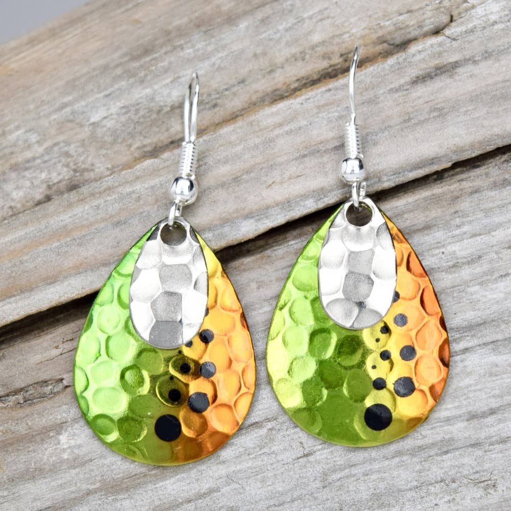 Eye Catching Jewelry - Wholesale Dangle Earrings - Maine Made Fishing Lure Jewelry Earrings Green Multi Color1