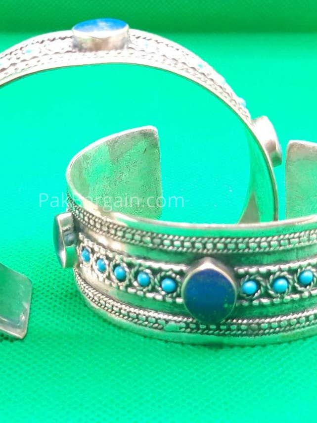 Pulseira tribal afegã lapis pedra com contas turquesa por atacado de vintarust