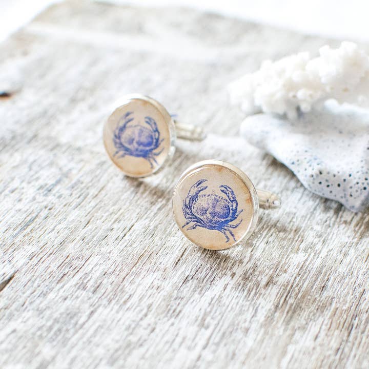 Juju Treasures - Vente Boutons de manchette - Boutons de manchette Blue Crab4