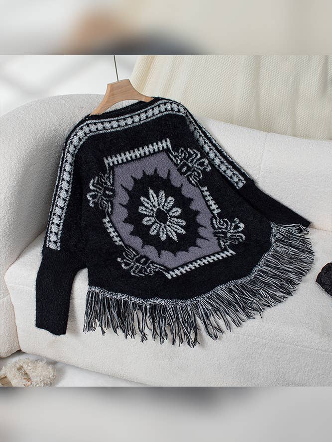 UNISHE - Vendita all'ingrosso Copricostume - Donna - Copricostume per kimono lavorato a maglia con nappine MMY181