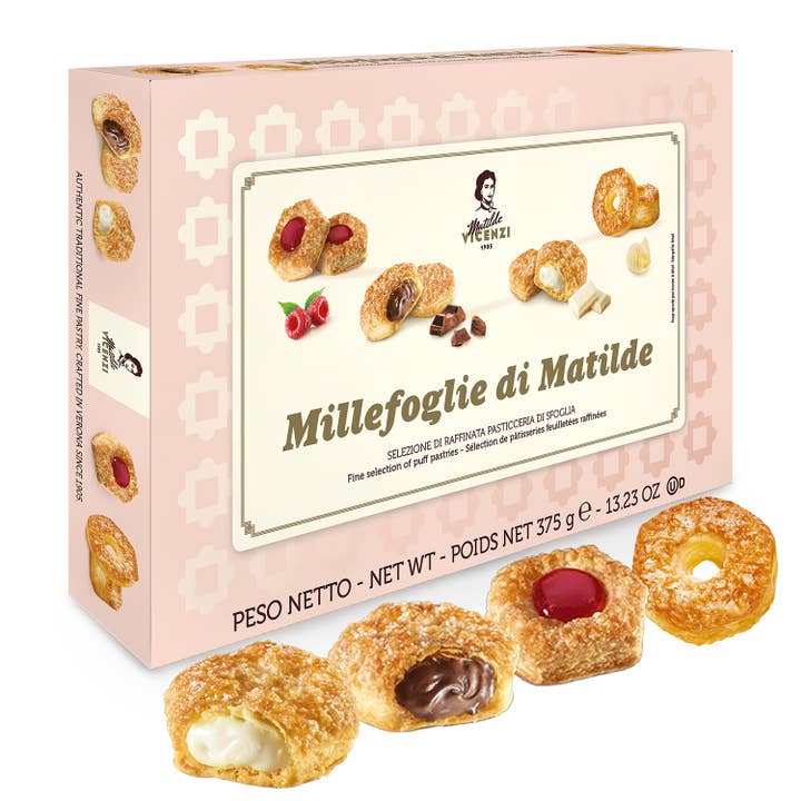 Millefoglie Gift Box, Puff Pastries Made In Italy, 375g for wholesale by Vicenzi USA Inc.