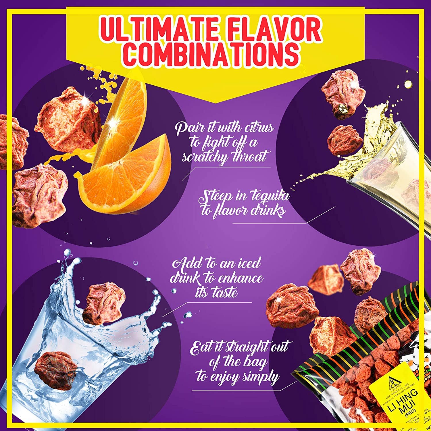 Snack Hawaii – Fruta seca/desidratada por atacado – Vermelho Li Hing Mui6