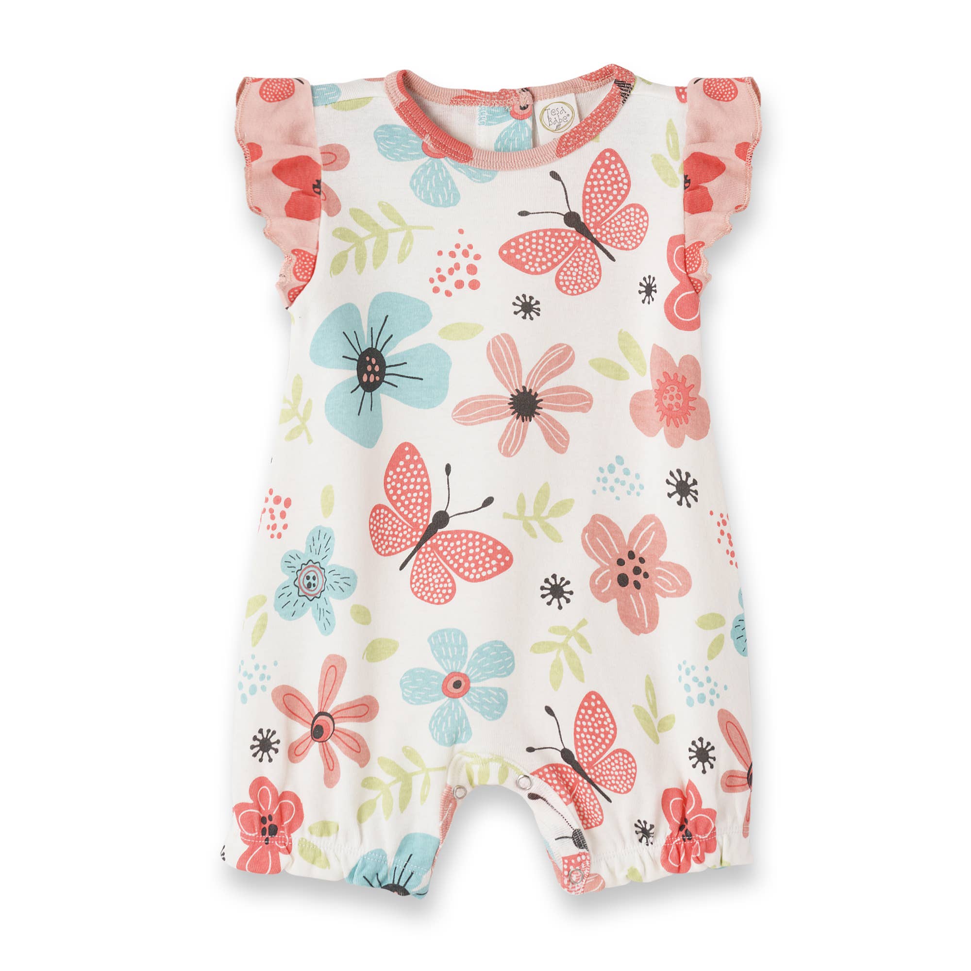 Tesa Babe - Vente Combishort – enfant - Barboteuse en coton pour bébé fille "Fluttering Blossoms"0