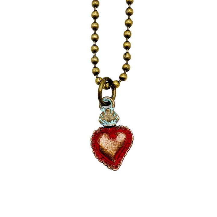 Gleeful Peacock - Wholesale Individual Charm/Pendant - Flaming Heart Charm (available with bracelet or necklace)