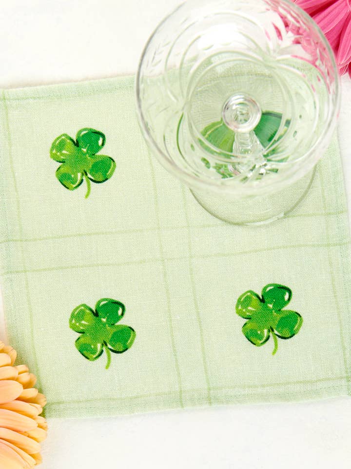 Clover - Lot de 4 serviettes à cocktail pour la vente par Darling Lemon