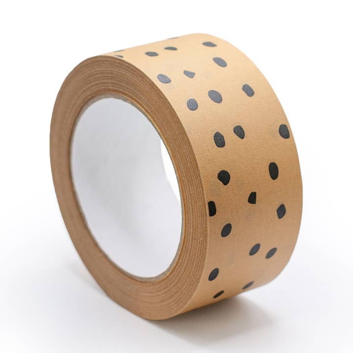 Packplan - Wholesale Tape - Packing tape - Black polka dot on Kraft0