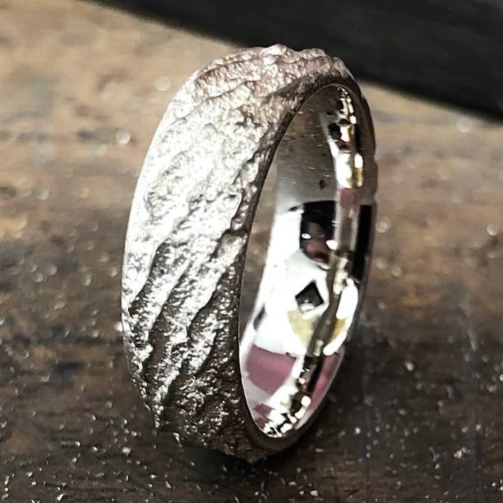 Silver Mountain Ring 7mm for wholesale by WoodenGold