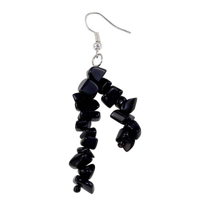 Pendientes chip de dos hilos negros para venta al por mayor de Benjamin International