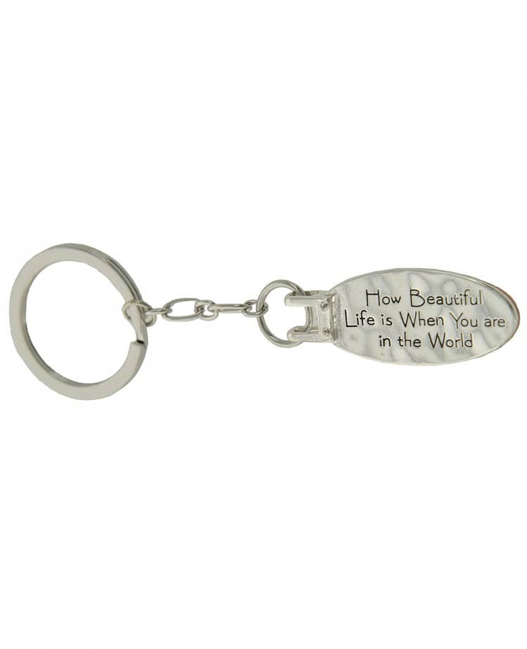 0011 PREMIERE - Wholesale Keychain - Women's - FR3820 Antique Silver Tree of Life Oval Message KeyChain1