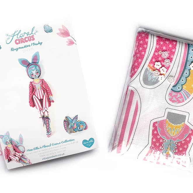 Miss Ella – wholesale DIY craft kit – DIY Dolly Kit - Mewky the Circus Ringmaster Cat Bunny Doll2