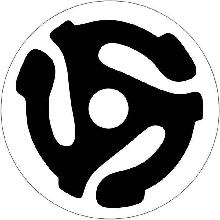 Square Deal Recordings & Supplies - Wholesale Sticker - Sticker - 45 RPM Record Adapter - Black - Two Style Options