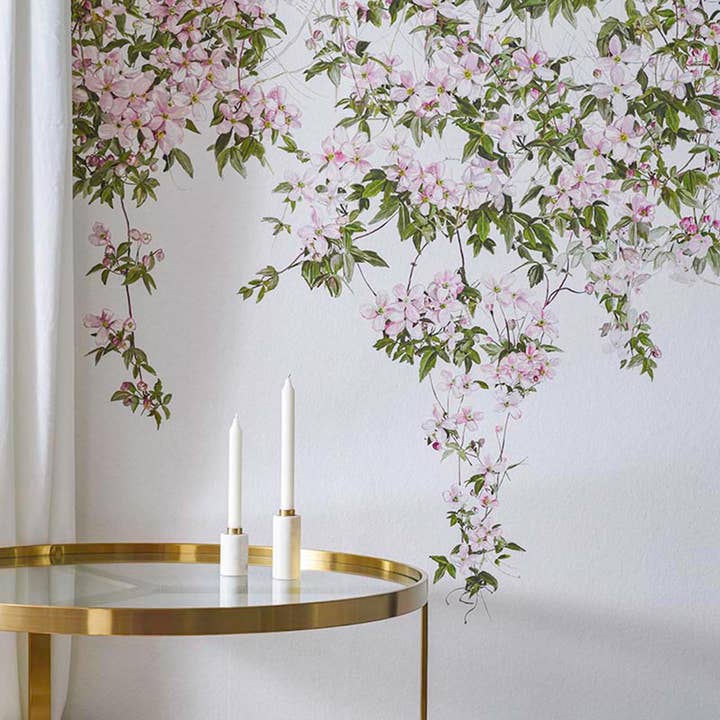 Sian Zeng – wholesale Wallpaper – Clematis Mural Wallpaper - White1