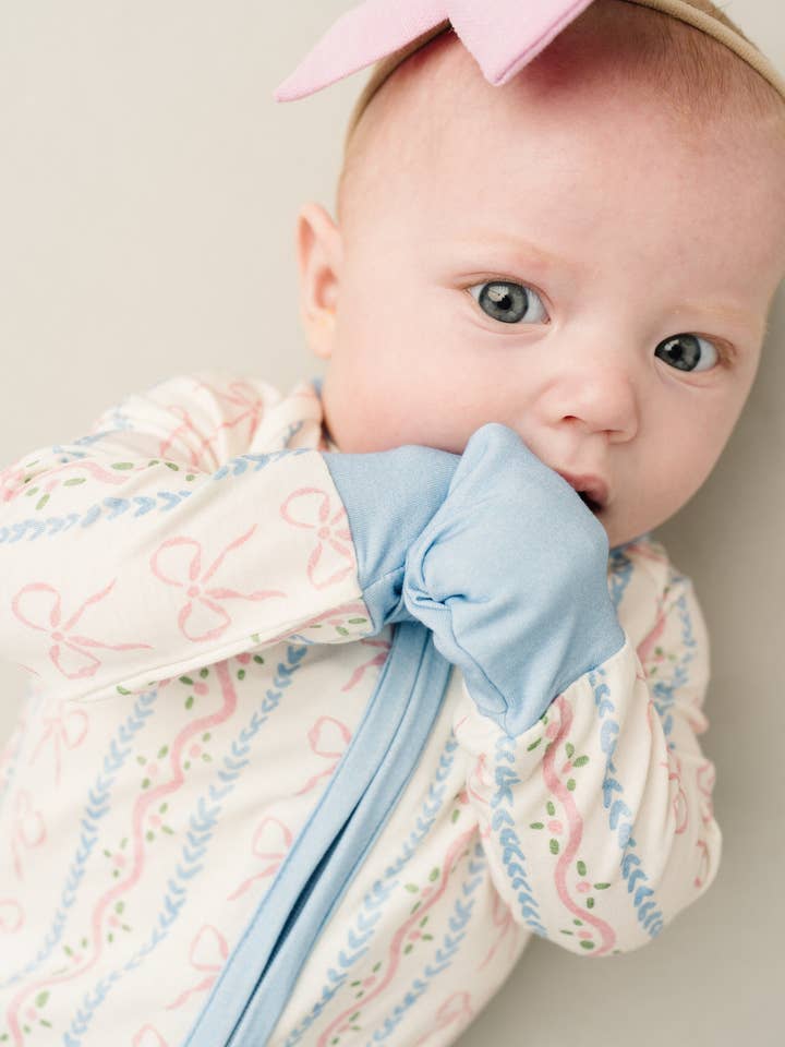 Little One Shop - Wholesale Sleepsuit - Baby - Dainty Bows Bamboo Sleeper8