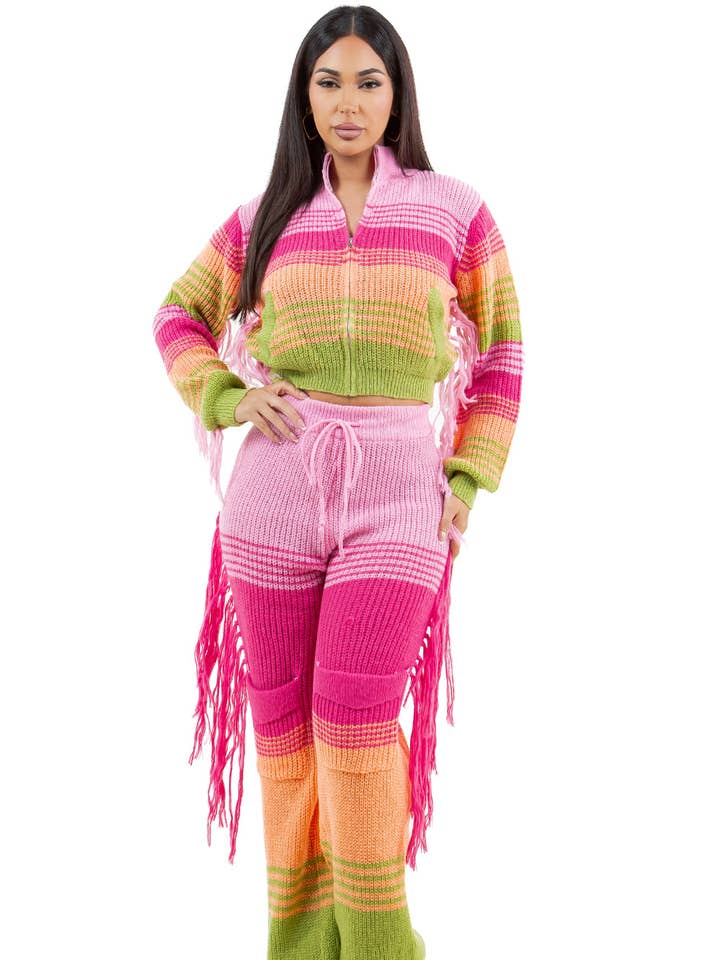 DAMENMODE 2-TEILIGES PULLOVER-HOSEN-SET für den Großhandel von By Claude