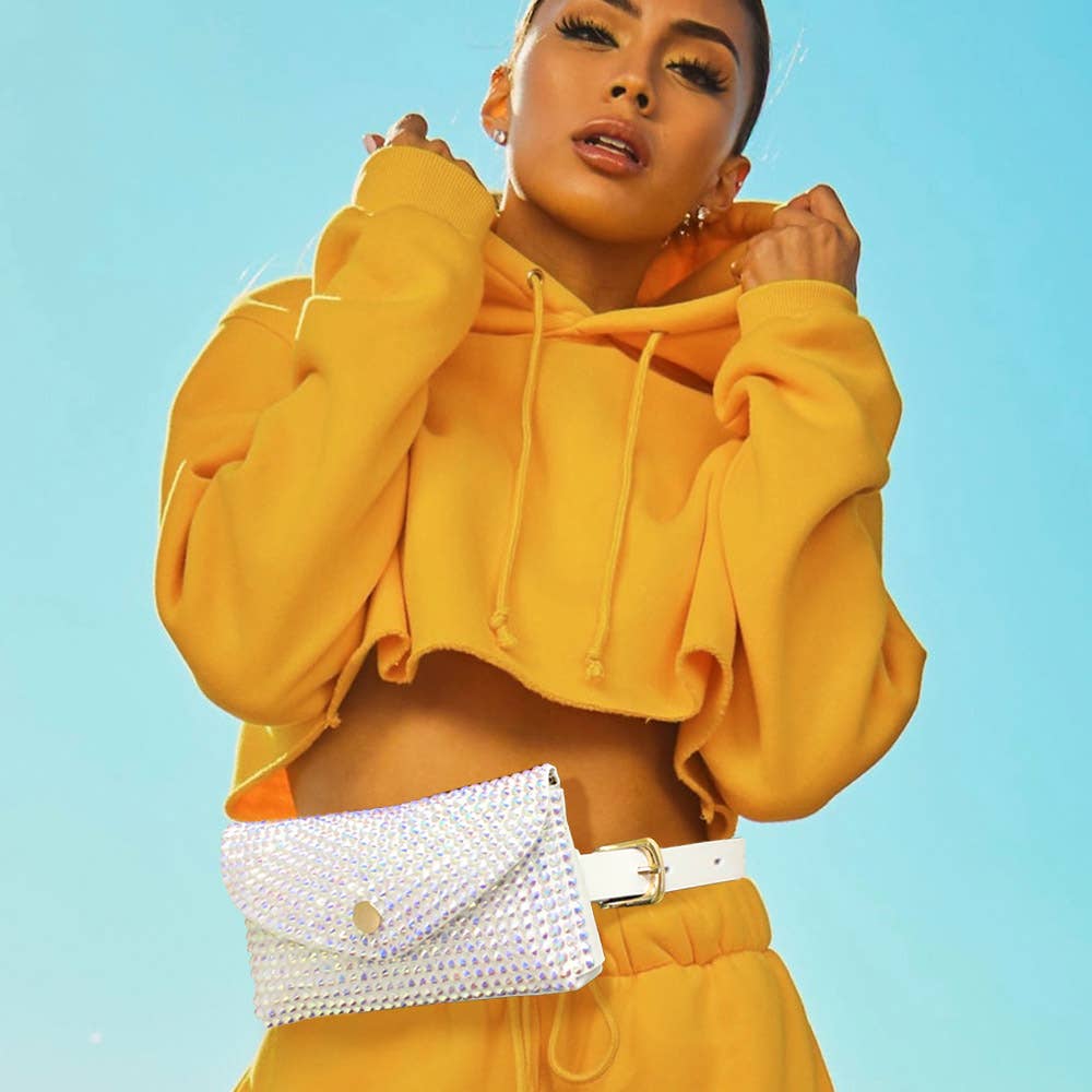 Sensibling Corp. - Vente Sac ceinture – femme - Sac ceinture / sac bandoulière enveloppe à strass6