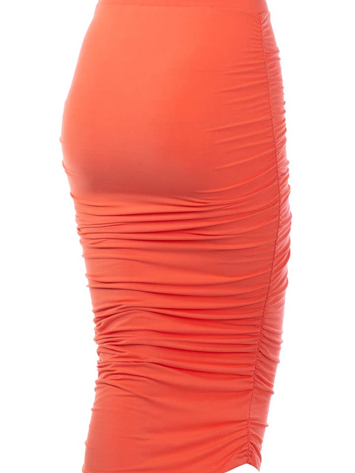 NINEXIS - Wholesale Skirt - Women's - CWBMS070_Slim Fit Ruched Long Pencil Skirt8