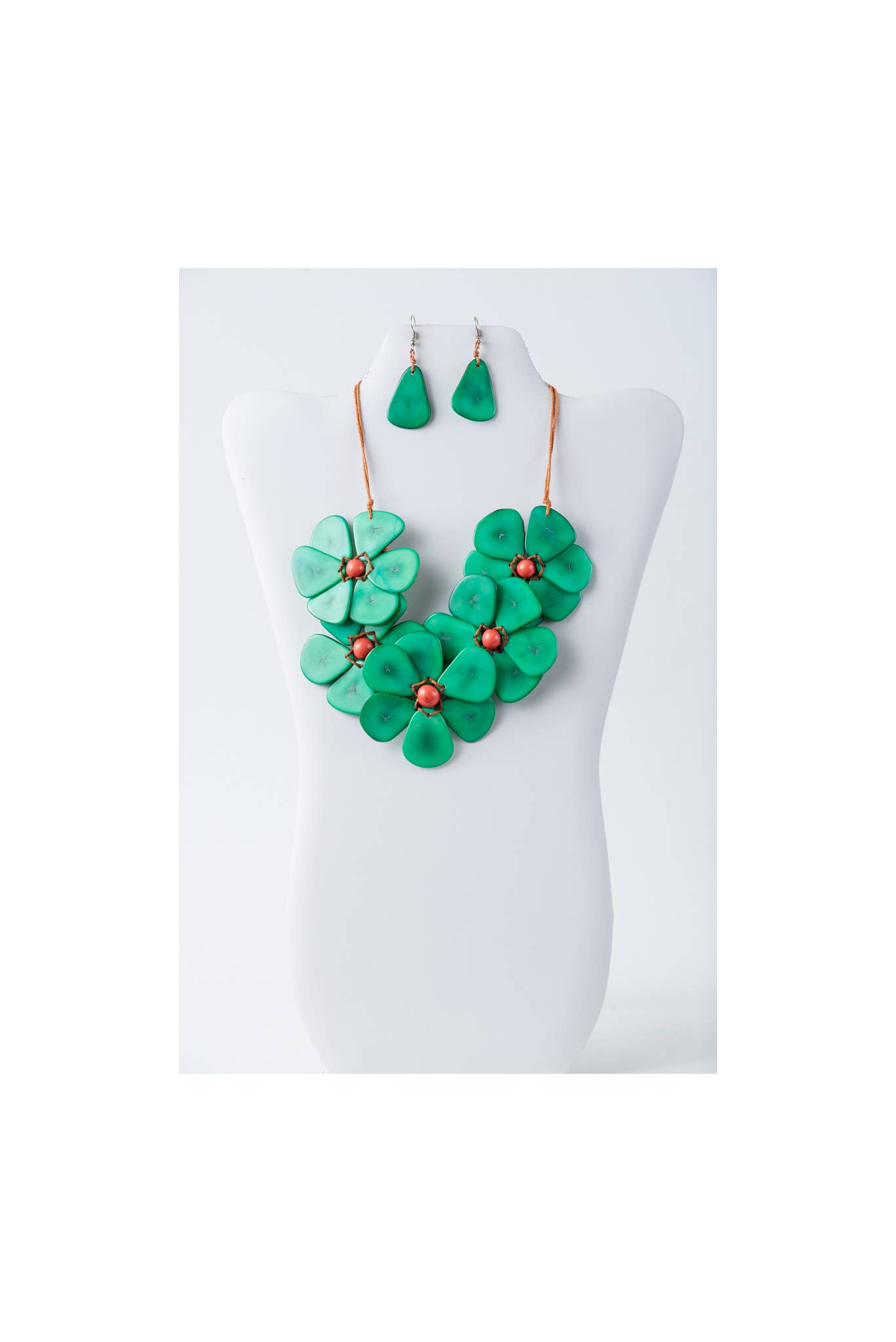 TaguArtsy - Vente Parures de bijoux - Ensemble de colliers Tagua bio Becca Flower27