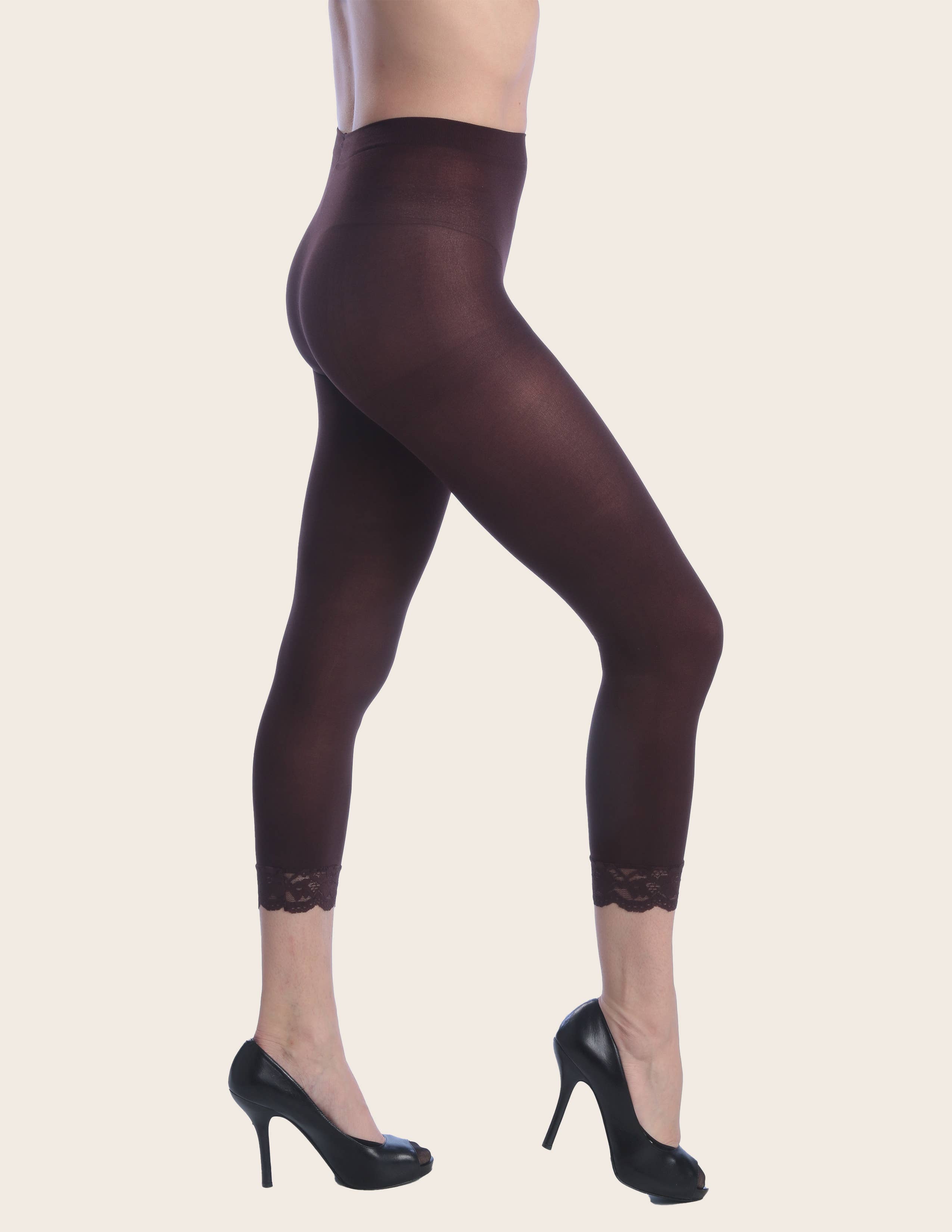 Isadora, Tipi toe, & James Fiallo - Wholesale Pantyhose - Women's - Isadora Women Ultra-Soft Opaques Footless Capri Lace Tights1