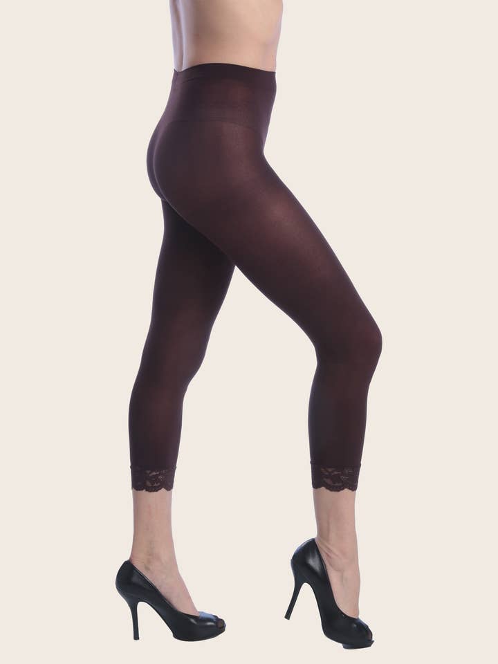 Isadora, Tipi toe, & James Fiallo - Wholesale Pantyhose - Women's - Isadora Women Ultra-Soft Opaques Footless Capri Lace Tights1