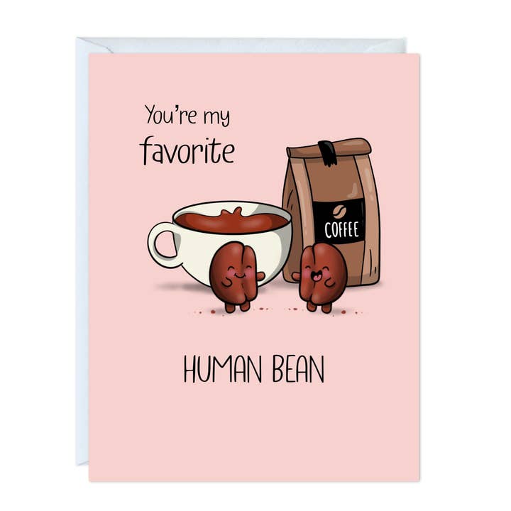 Coffee Anniversary Birthday Card (Favorite Human Bean) for wholesale by ALY LOU®